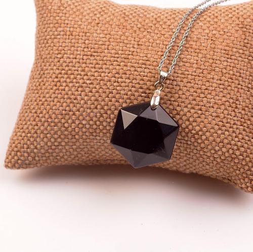 Obsidyen Taşı Kolye - Davut Yıldızı