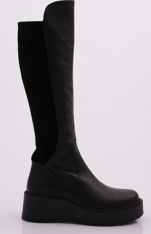 22535-22K Kadin Kalin Taban Fermuarli Knee High Çizme