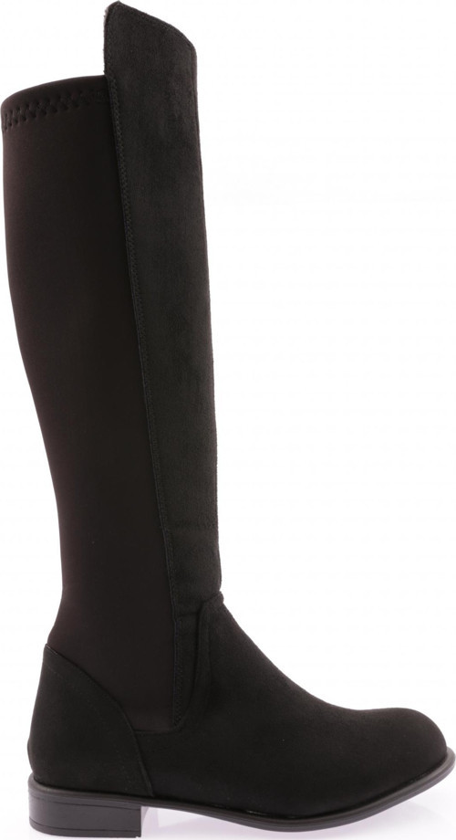 501 KADIN ARKASI STRETCH YANI FERMUARLI KNEE HİGH FLATS ÇİZME