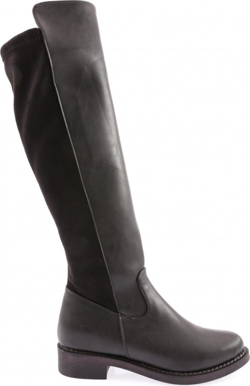 615-22K Kadin Fermuarli Knee High Çizme