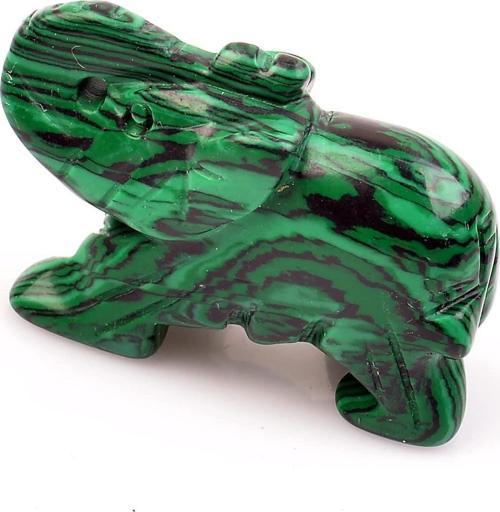 Sentetik Malakit Taşı Fil figürü