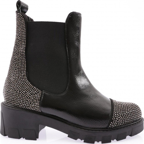 Md113 Kadin Strech Detayli Silver Taşli Bot