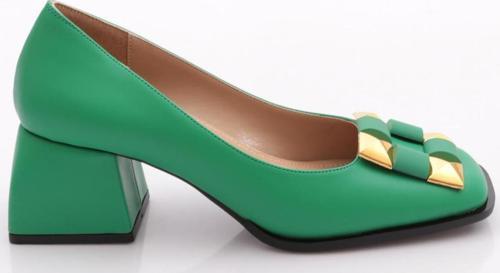 M338 Kadin Kare Tokali Kisa Kalin Topuklu Ayakkabi