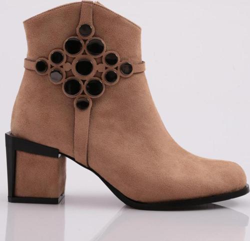 790-22K Kadin Kristal Taşli  Topuklu Bot