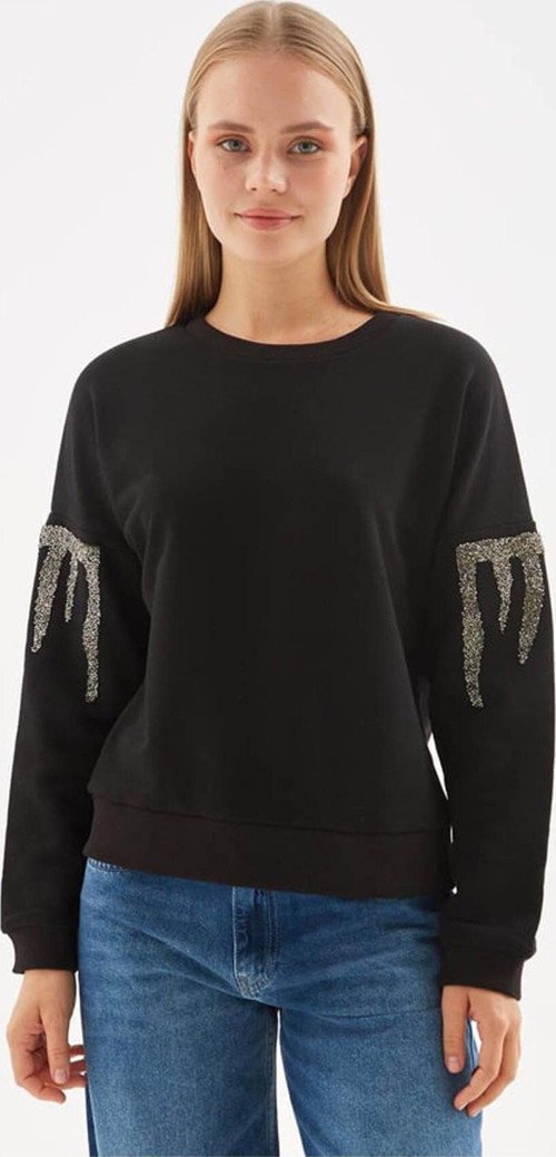 24K0101K1 Kadın Kolları Taşlı Sweat