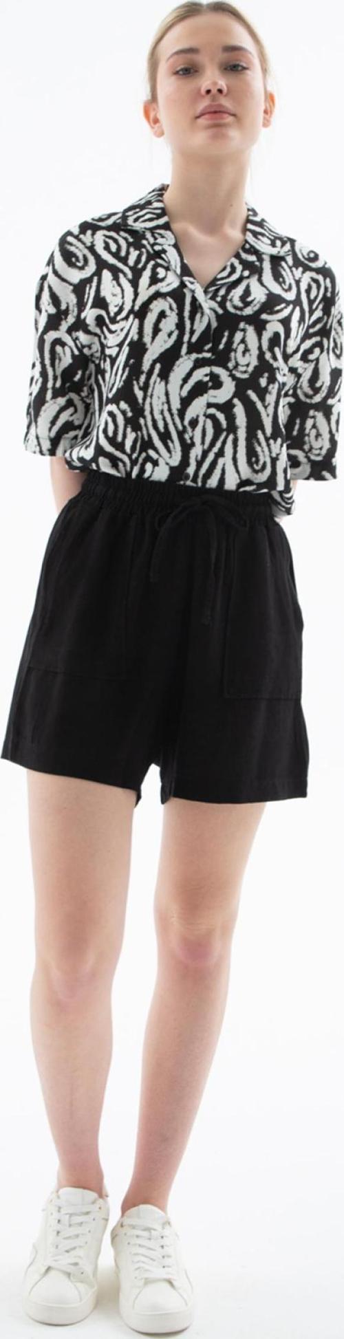 25Y0606K1 Kadın Keten Şort