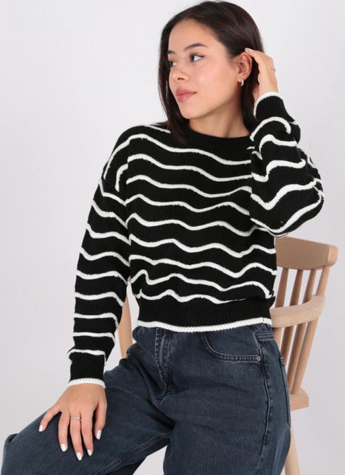 24K0376K1 Kadın Ajurlu Kazak