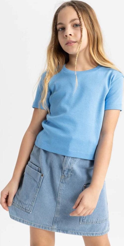 B3054A8 Ss Kız Çocuk Slim Fit Ribana Kısa Kollu Tişört