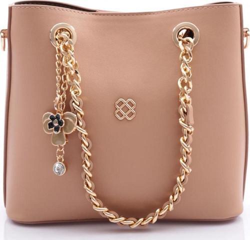 709 Kadin Çiçek Broşlu Zincir Detayli Çanta