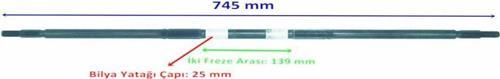 Atv Yuki Şimşek Aks 745 Mm Bilya Yatağı 25 Mm Sekman Kanallı 19 Freze Öm