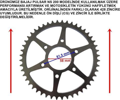 Bajaj Pulsar Ns 200 Arka Dişli Performans 428-48T İç 58 Mm Öm