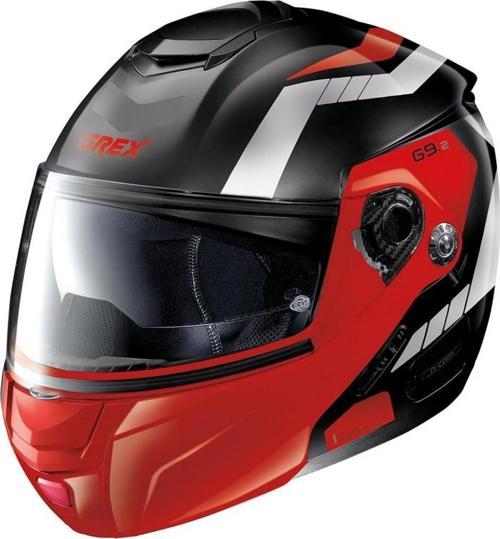 Grex G9.2 Steadfast N.com Çene Açılır Kask Siyah-kırmızı