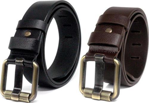 2'Li Hakiki Deri Erkek Kot Kemeri 4,5 Cm Sh/Kh