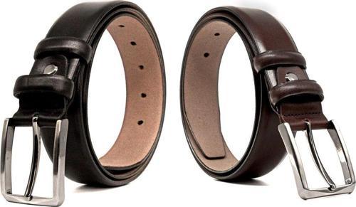 2'Li Klasik Erkek Kemeri Kavisli %100 Sığır Derisi 3,5 Cm