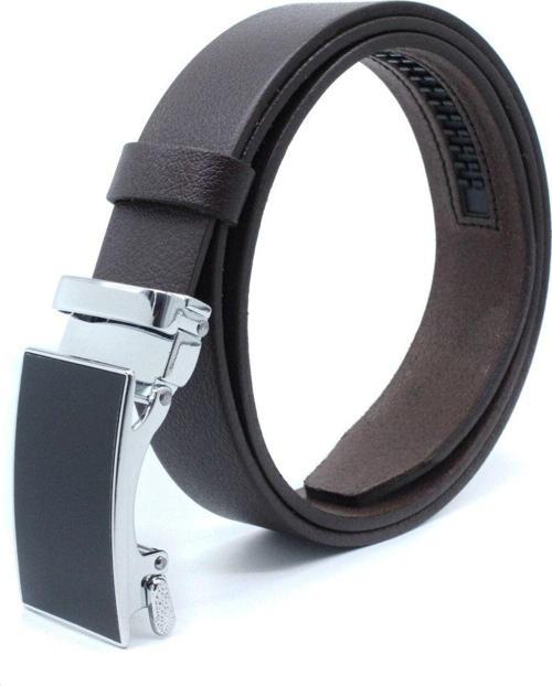 Yerli Otomatik Tokalı Deliksiz Manda Derisi Klasik Erkek Kemeri Kahverengi