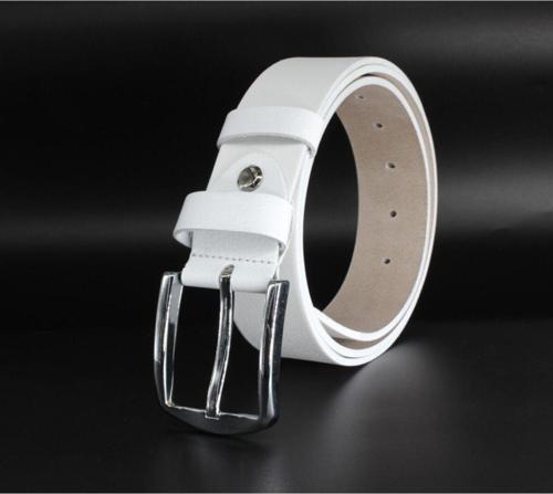 %100 Manda Derisi Klasik Erkek Kemeri 4 Cm Beyaz