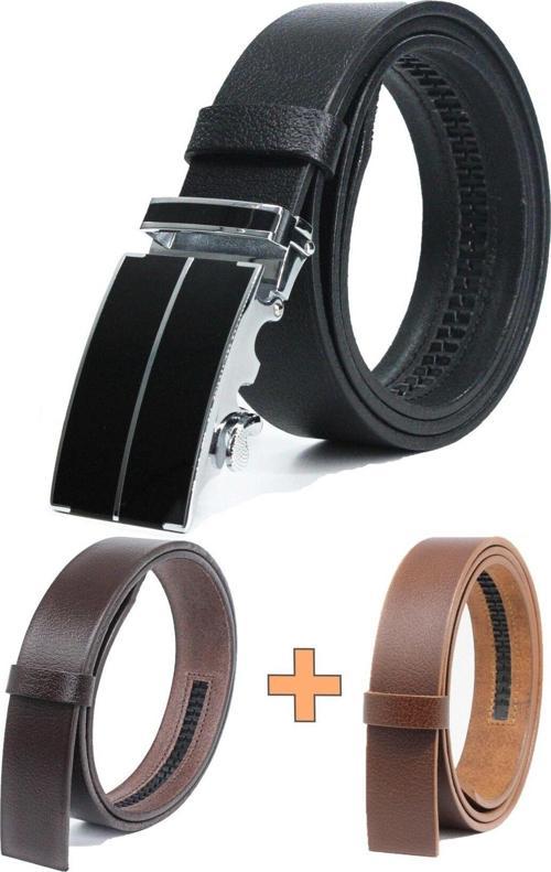 Otomatik Tokalı Deliksiz Manda Derisi Klasik Erkek Kemeri - Otomatik