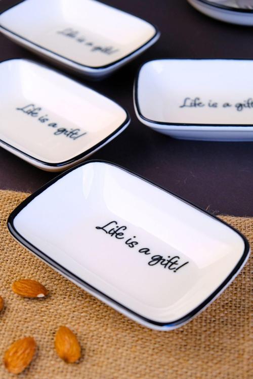 Motto Gift Kayık Tabak 4 lü 14x10x2cm