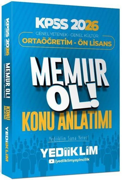 2026 KPSS Lise Ortaöğretim Ön Lisans MEMUR OL Konu Anlatımlı Tek Kitap Yediiklim Yayınları