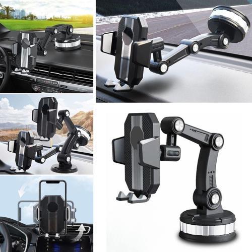 Jel Vantuzlu Cama Takılabilen Güçlü 360 Derece Dönebilen Ayarlanabilir Araç Içi Vantuzlu Telefon Tutucu (2818)