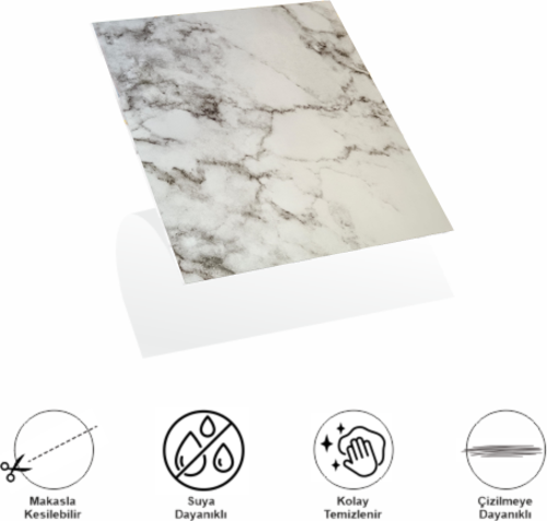 Büro Ev Ofis Dekoru için 4ADET 30x30CM Gri Beyaz Mermer Pvc Duvar Karosu