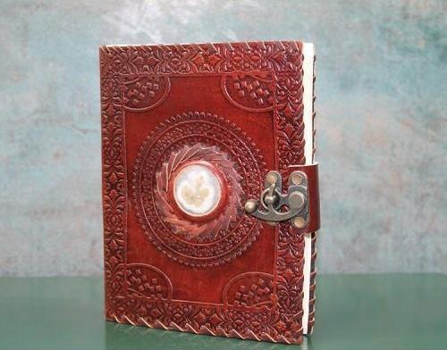 Büro Ev Ofis Hediyesi için Taşlı Biçim Deri Defter