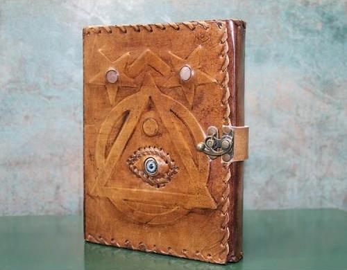 Büro Ev Ofis Hediyesi için Taşlı Şekil Deri Defter