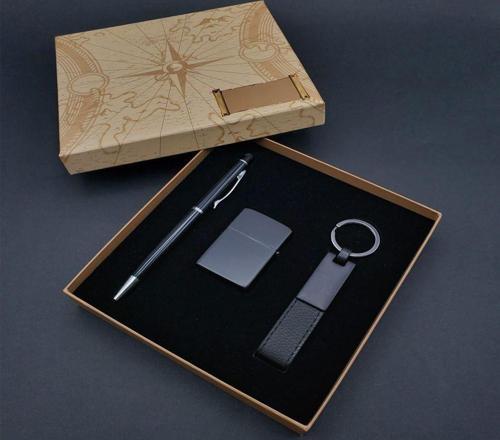 Büro Ev Ofis Hediyesi için 3PARÇA Kalem Çakmak Anahtarlık Seti