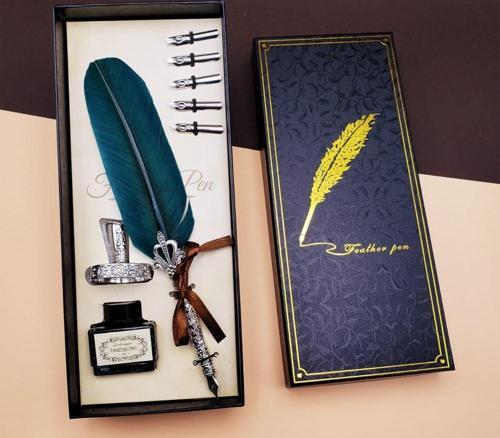 Büro Ev Ofis Hediyesi için Masaüstü Tüylü Divit Kalem Seti