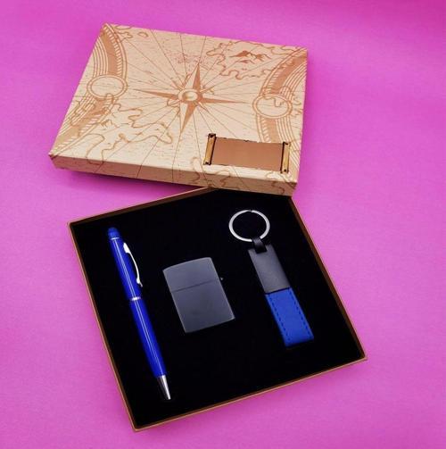 Büro Ev Ofis Hediyesi için 3PARÇA Günlük Kalem Çakmak Anahtarlık Seti