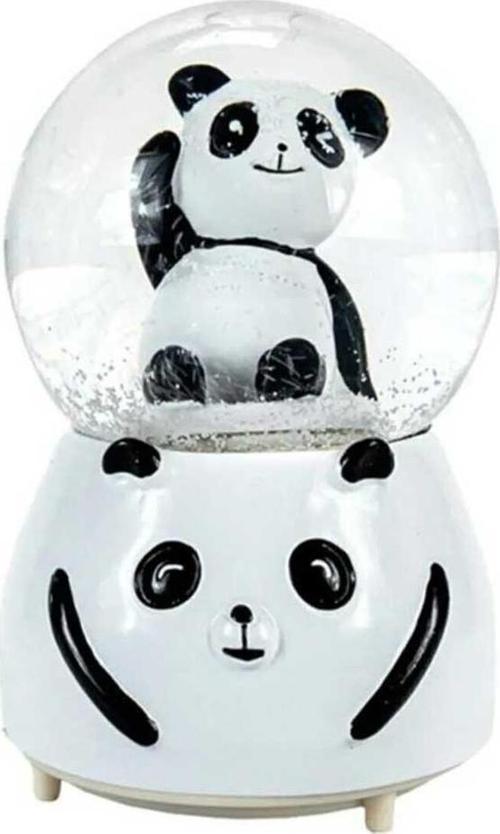 Büro Ev Hediyesi için Siyah Beyaz Panda Temalı Kar Küresi