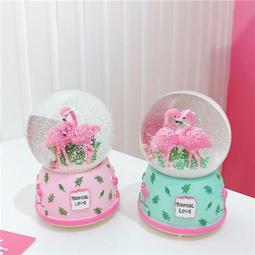 Büro Ev Hediyesi için Flamingo Temalı Maksi Kar Küresi