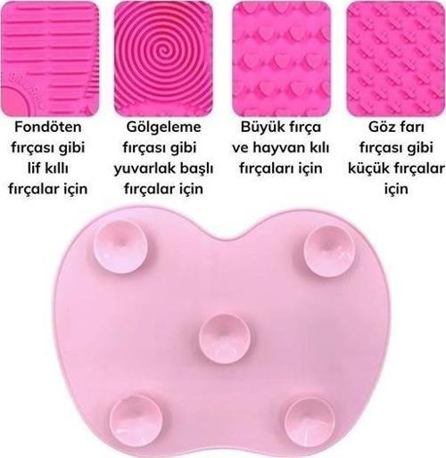 Büro Ev Ofis Personeli için Mini Pratik Makyaj Fırçası Temizleme Matı Aparatı