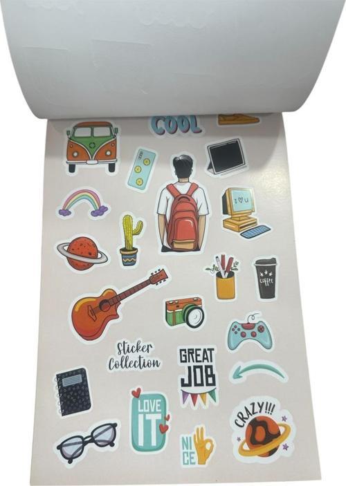 Büro Ev Ofis Hediyesi için Sticker Tasarımlı Defter