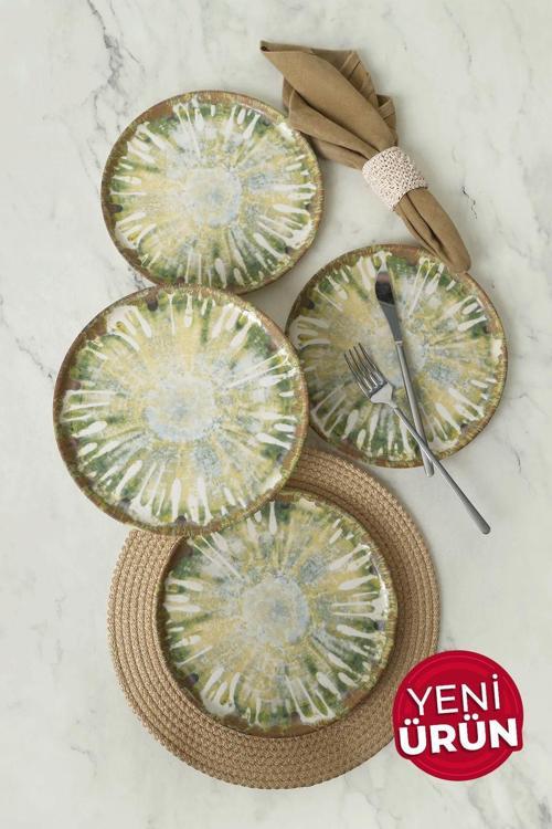 Green Ripple Nordıc Pasta Tabağı 22 Cm 4 Adet / 22896