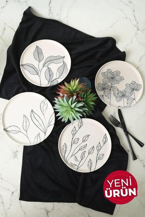 Leaf Traces Nordıc Pasta Tabağı 22 Cm 4 Adet  / 22881-82-83-85