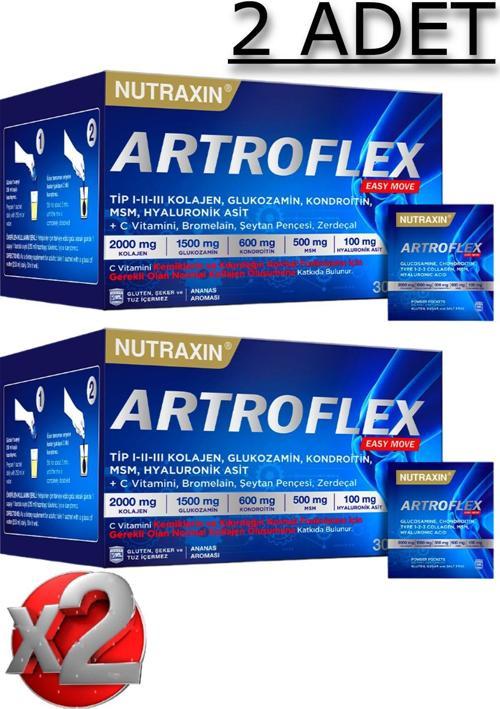 2 Adet Artroflex Easy Move 30 Adet Saşe-(Glukozamin,Msm,Kondroitin,Bromelain, Kolajen, Bamya Çiçeği)