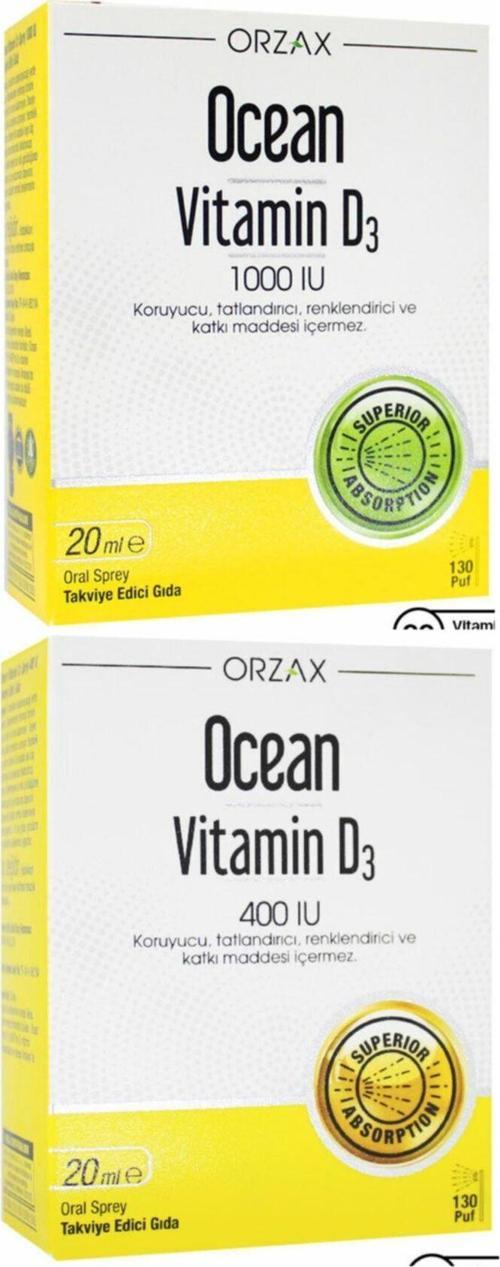 Vitamin D3 1000Iu Sprey 20 Ml + Vitamin D3 400Iu Sprey 20 Ml