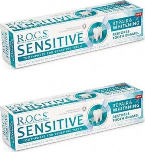 Rocs Sensitive Repair Whitening Diş Macunu Onarım Beyazlatma (Florürsüz) 75Ml (2Li)