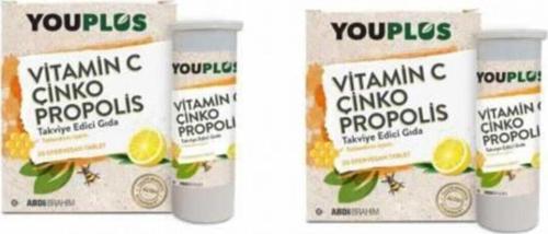 Vitamin C Çinko Propolis Efervesan Tablet Takviye Edici Gıda 2 Adet