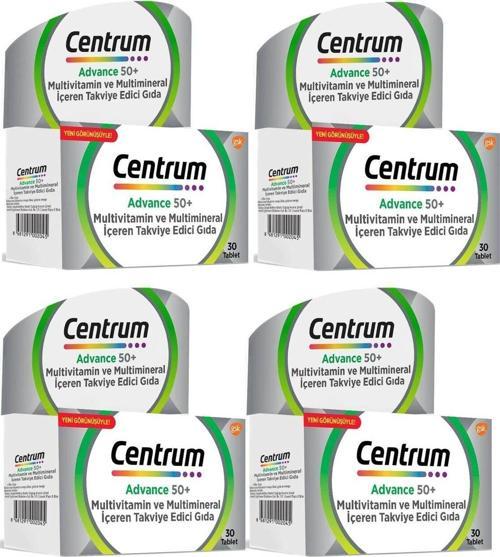 Advance 50+ Yaş Üstü Multivitamin 30 Tablet 4 Kutu