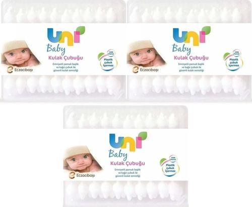 Kulak Temizleme Çubuğu 60 Adet Emniyetli (Bebekler Için) (3 Lü Set)