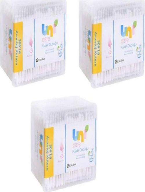 Uni Care Kulak Çubuğu 300'Lü X 3Adet