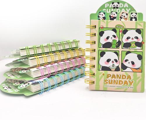 Sevimli Panda Ayraçlı Mini Not Defteri (9x14,5 cm) - Komik Pandalar