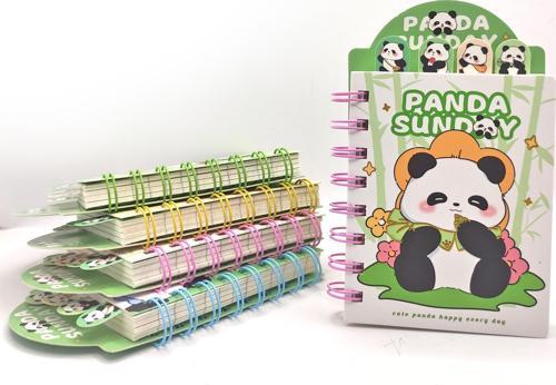 Sevimli Panda Ayraçlı Mini Not Defteri (9x14,5 cm) - Şirin Panda