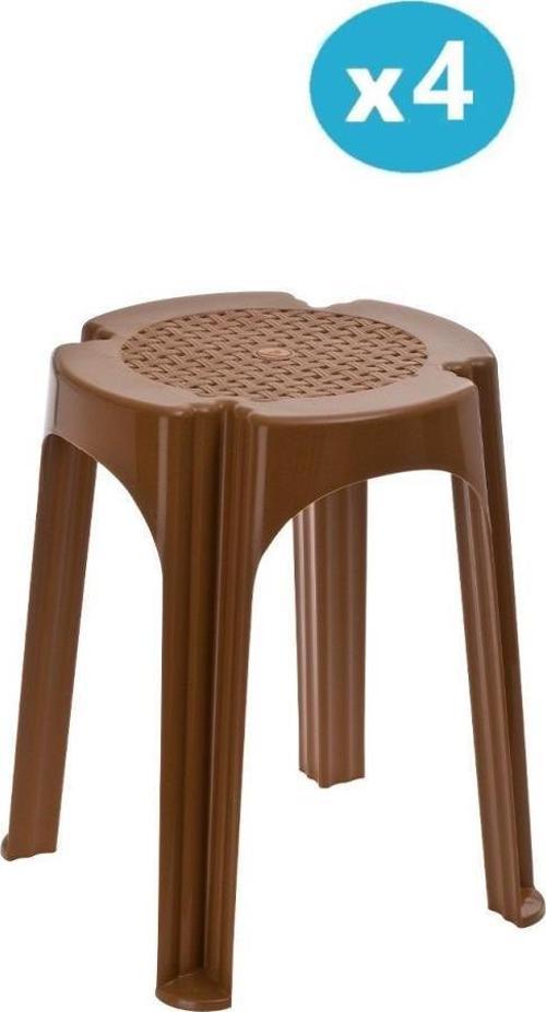 SY-4640 Plastik Tabure Büyük Boy 4'lü Set