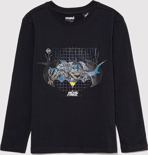 M6610238-900 Erkek Çocuk Batman Baskılı Uzun Kol T-Shirt