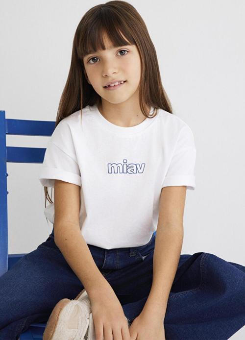 M7610158-620 Kız Çocuk Miav Baskılı T-Shirt