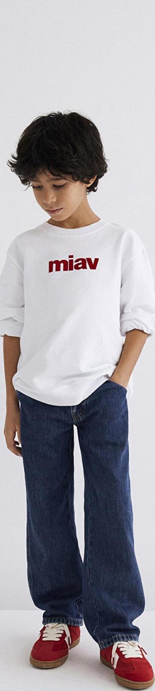 M6610031-602 Erkek Çocuk Miav Baskılı Sweatshirts