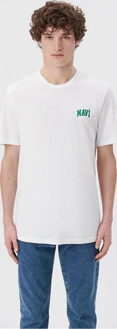 M0611714-620 Mavi Logo Tişört Beyaz Ss Erkek T-Shirt